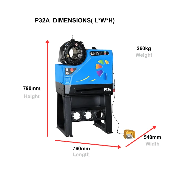 TRC P32A CNC hydraulic hose crimping machine with digital control panel for precision crimping
