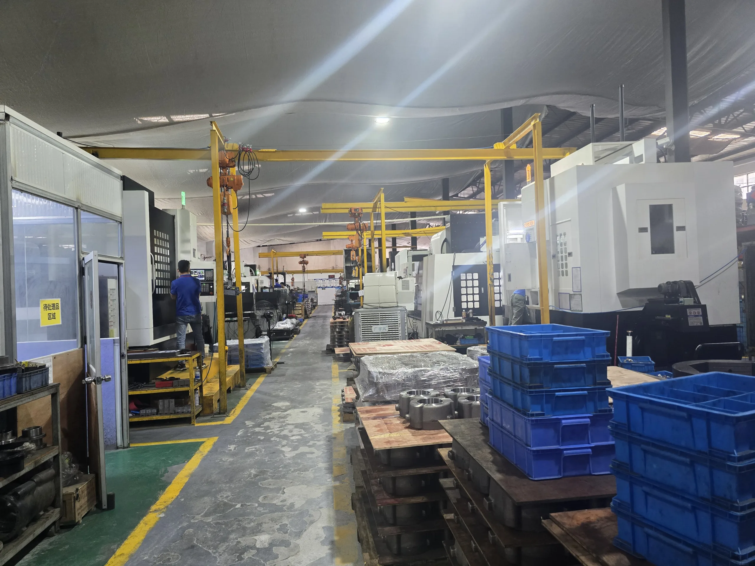 TRC hydraulic hose crimper factory production floor