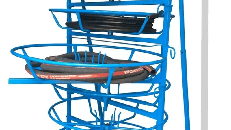 Rack-mounted control unit for production-line hose crimping stations.