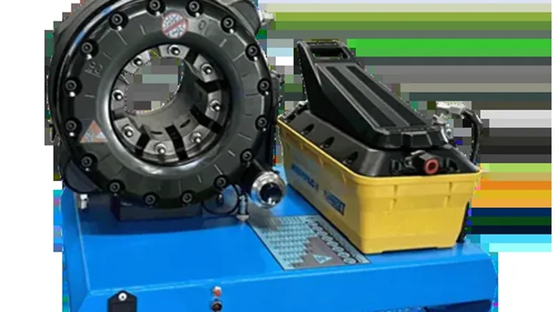 TRC powered crimper alongside its manual counterpart for the same hose range.