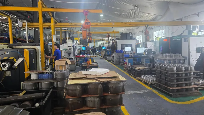 TRC hydraulic hose crimper factory production floor with machines