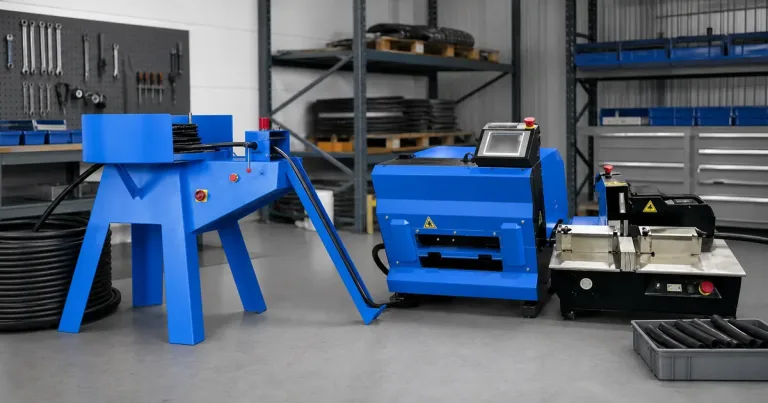 TRC C300D automatische hydraulische Schlauchschneidemaschine mit Aufwickler, Zähler und Schneidwerkzeug