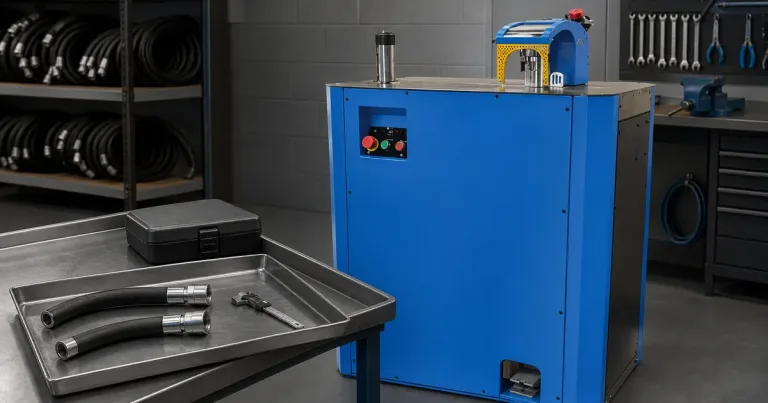 TRC C400A Schlauchabschneidemaschine mit Schlauchmustern und Prüfwerkzeugen