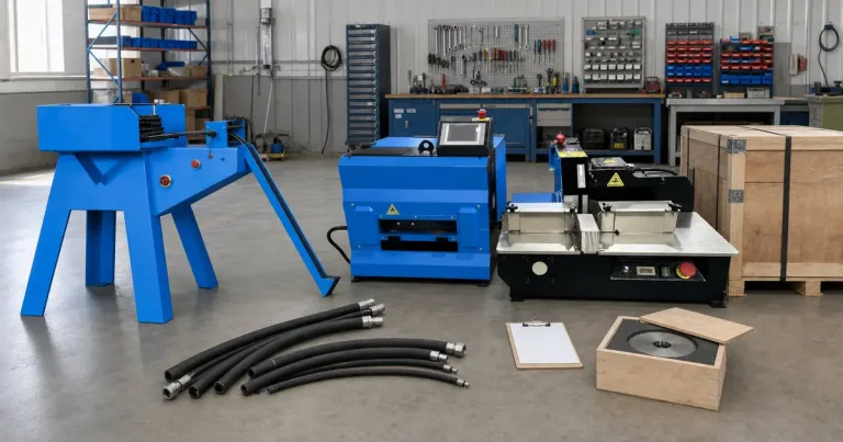 Configurations de coupe de flexible TRC C300A et C300D avec échantillons de flexible, lame et emballage d'exportation